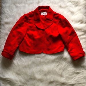 Studio I Petite 4 petite 4P red cropped blazer jacket bolero